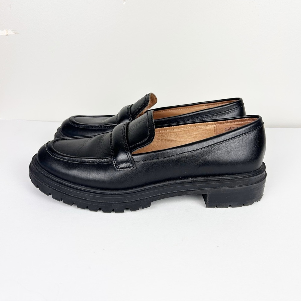 Madewell The Bradley Lugsole Leather Loafer in True Black Size 9 classic chunky - Picture 4 of 6